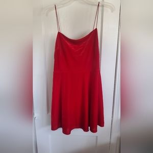 Urban Outfitters Red Velvet Skater Dress